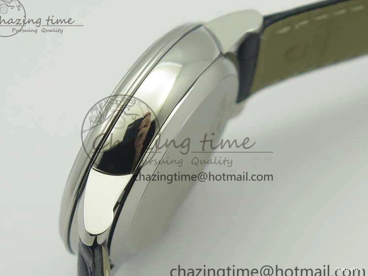 0218 Fashionable De Ville Prestige Real Power Reserve SS TW 1:1 Best Edition White Dial Blue Markers On Leather Strap A 8094